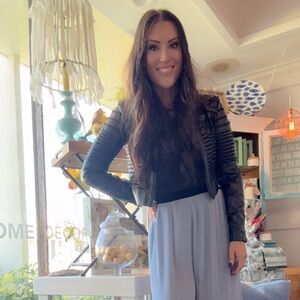 Windsor Black Strappy Faux-Leather Jacket